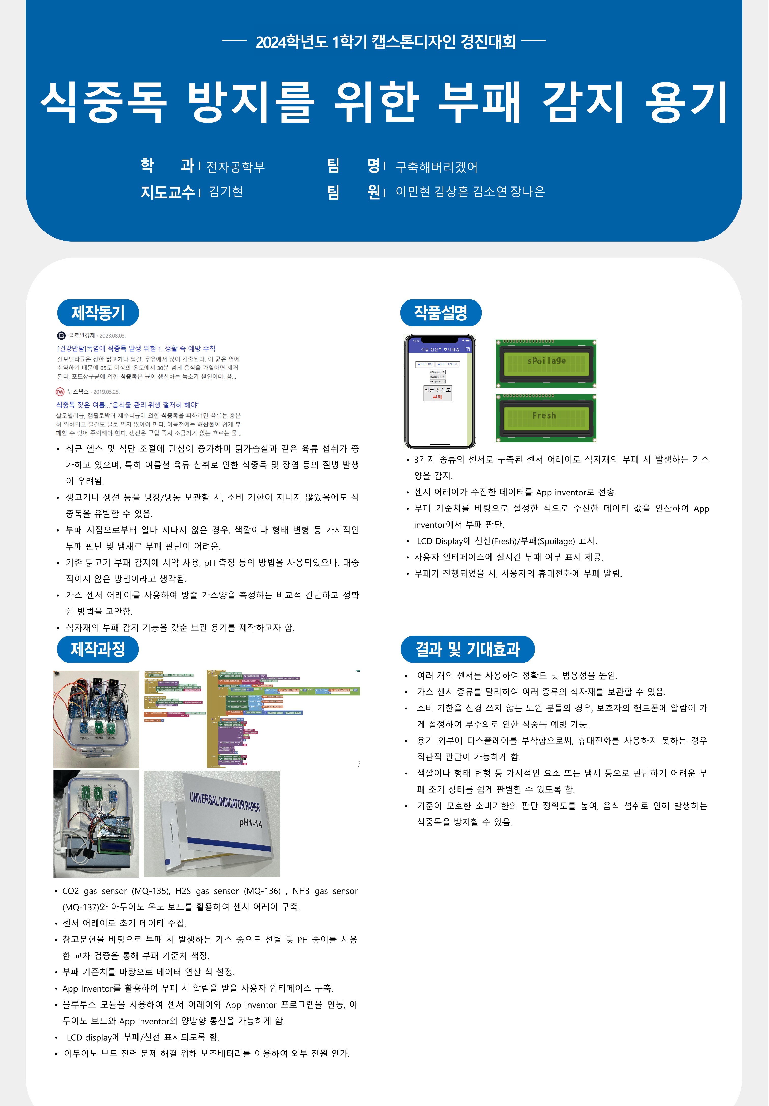 식중독 방지를 위한 부패 감지 용기