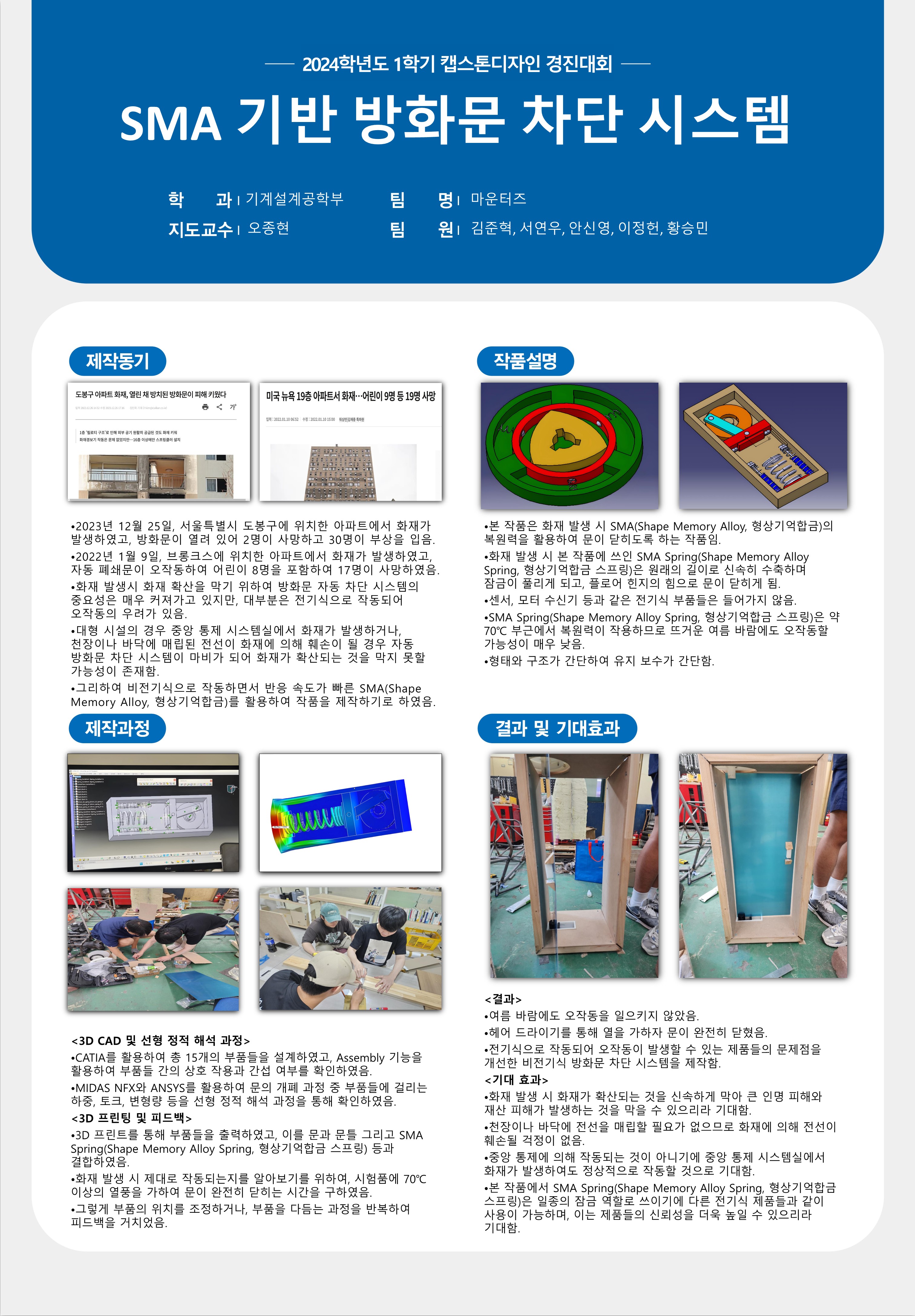 SMA 기반 비전기식 방화문 차단 시스템