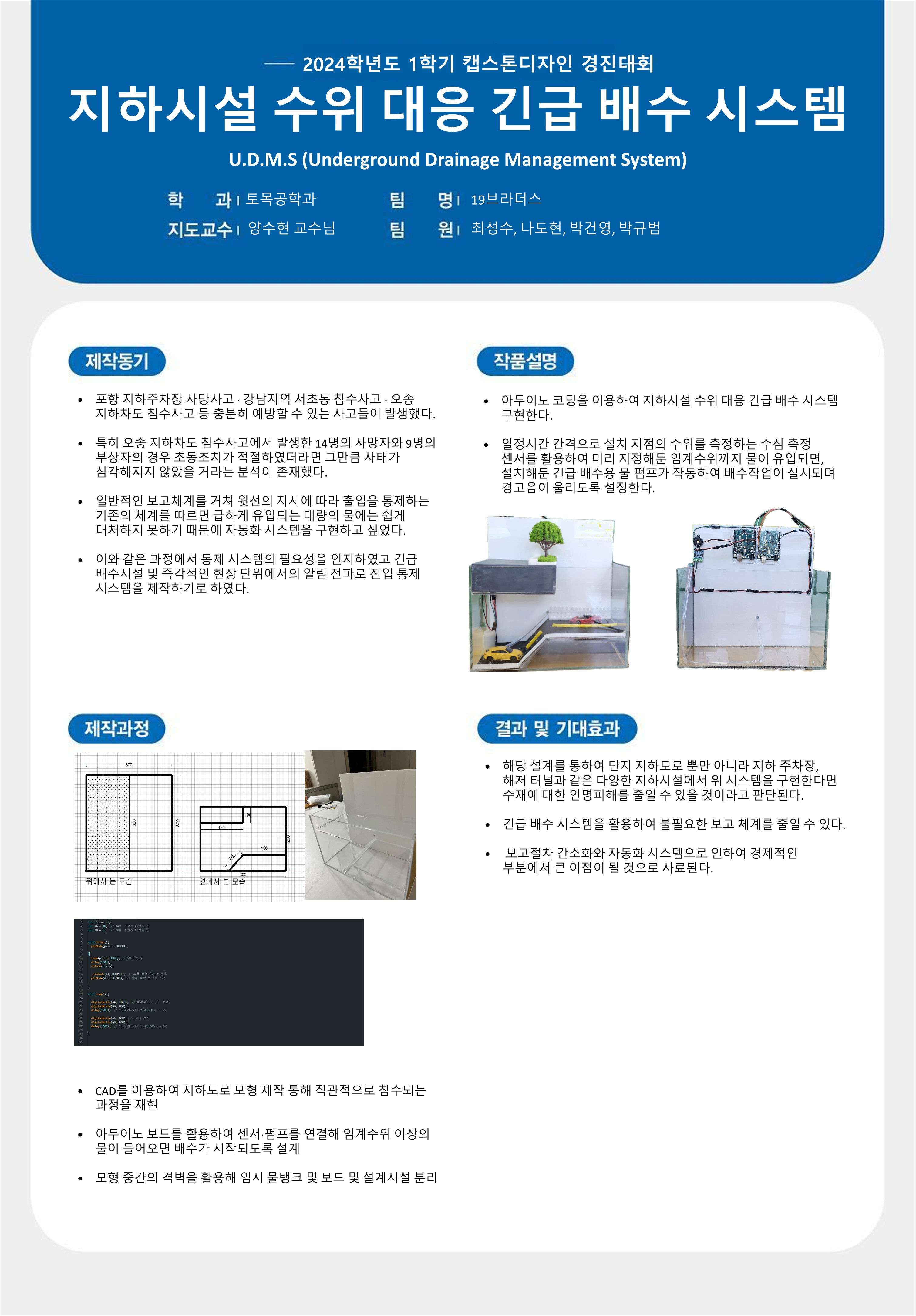 지하시설 수위 대응 긴급 배수 시스템