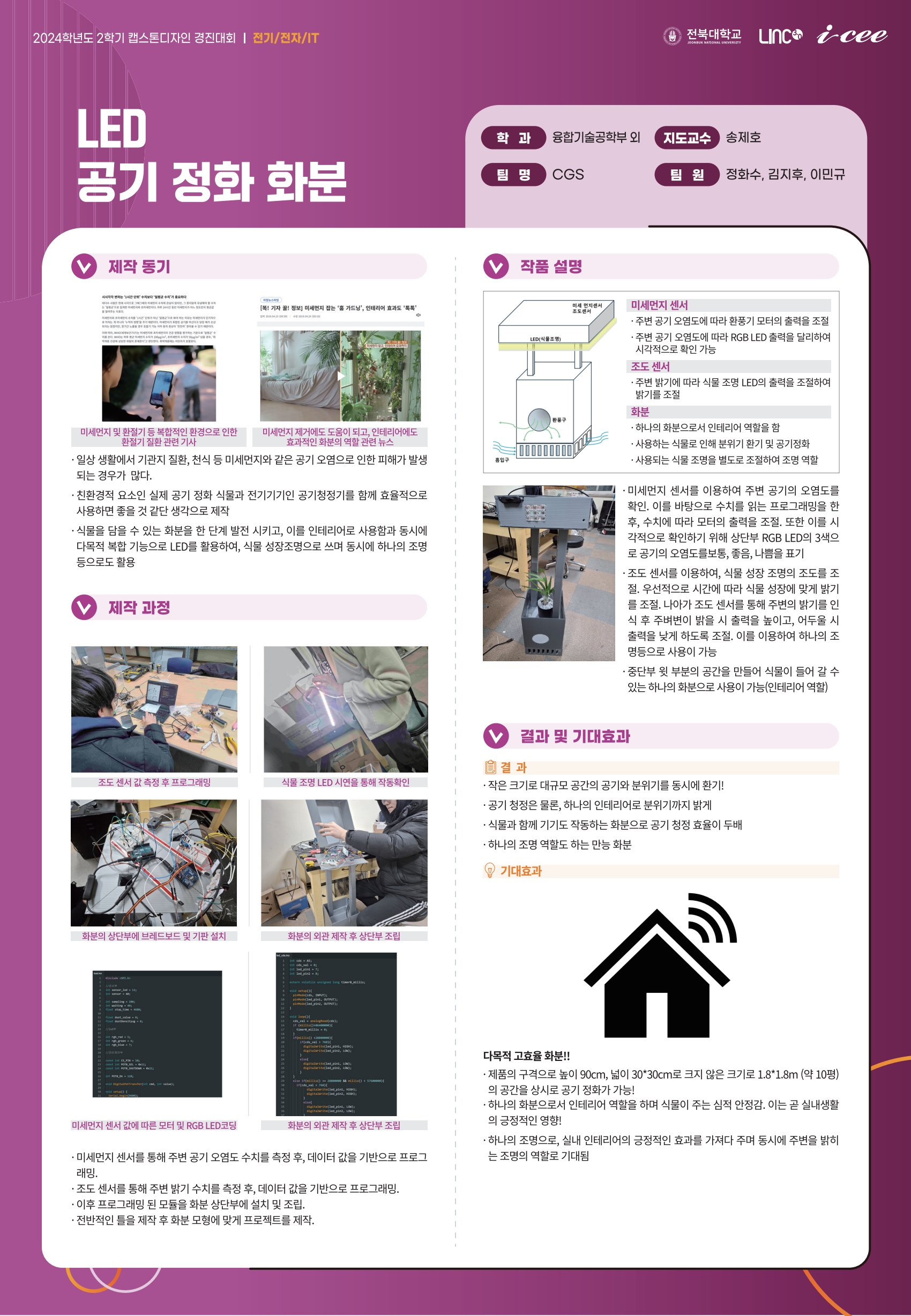 LED 공기 정화 화분
