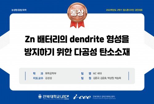 Zn 배터리의 dendrite 형성을 방지하기 위한 다공성 탄소소재